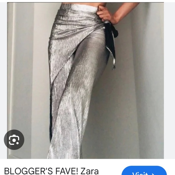 Zara Pants - Zara Silver Sparkly Pants